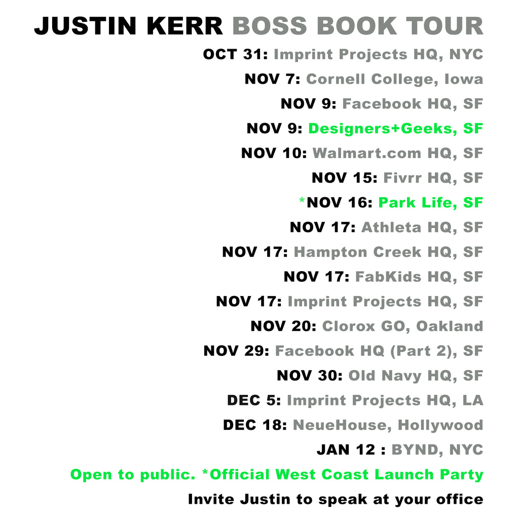 New Companies. New Cities. BOSS BOOK TOUR